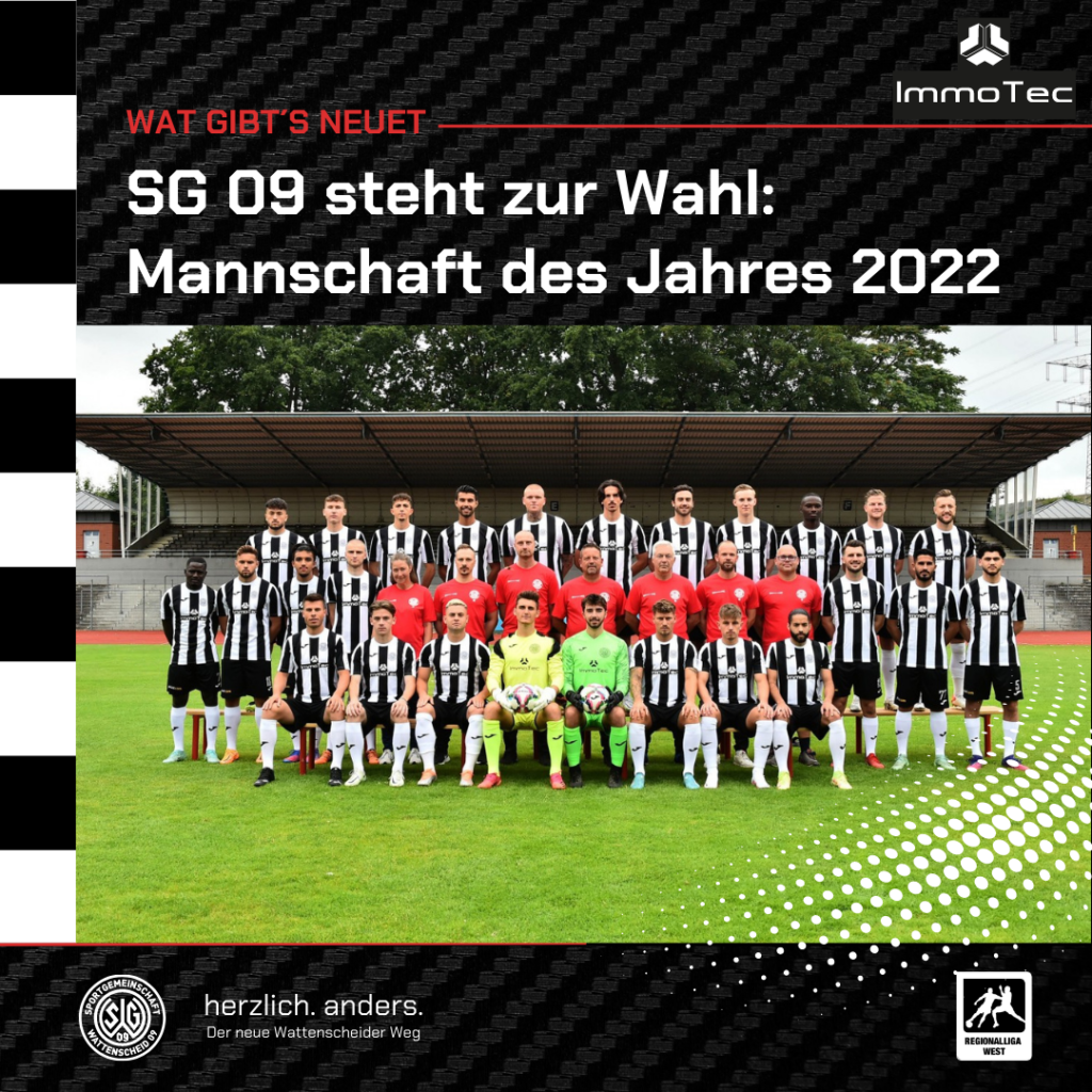 Teamfoto SG Wattenscheid 09 vor der alten Westtribüne