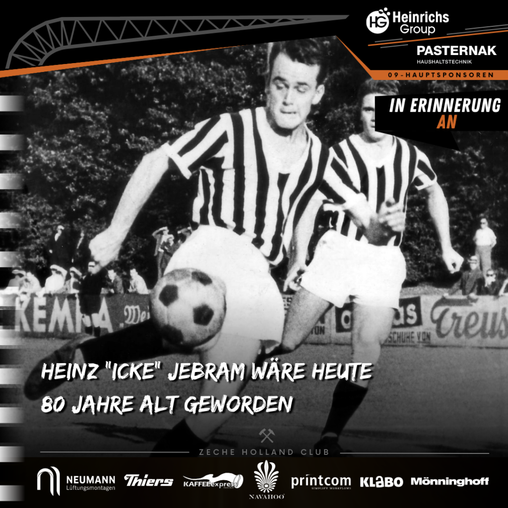Heinz "Icke" Jebram wäre heute 80 Jahre alt geworden - Spielszene in schwarz-weiss gestreiften Trikots