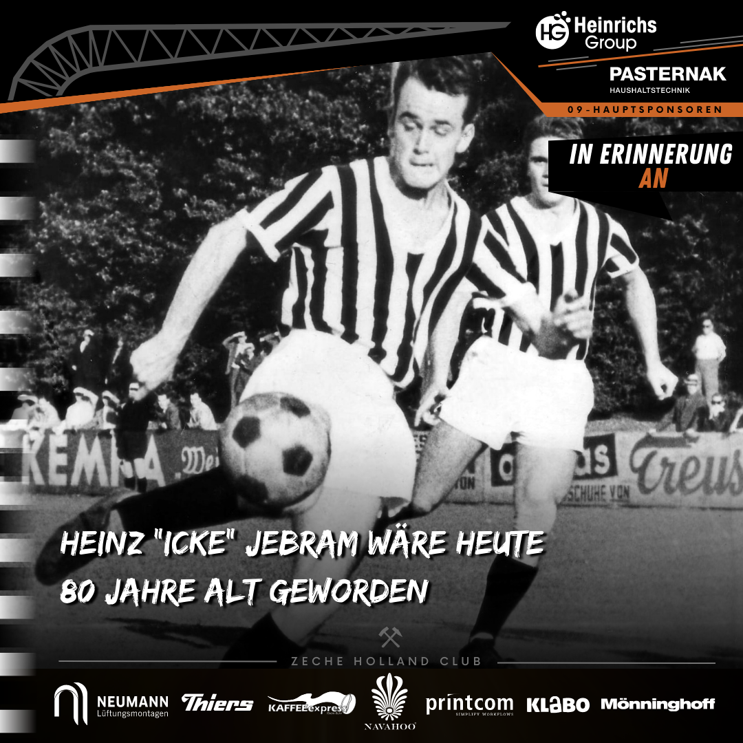 Heinz "Icke" Jebram wäre heute 80 Jahre alt geworden - Spielszene in schwarz-weiss gestreiften Trikots