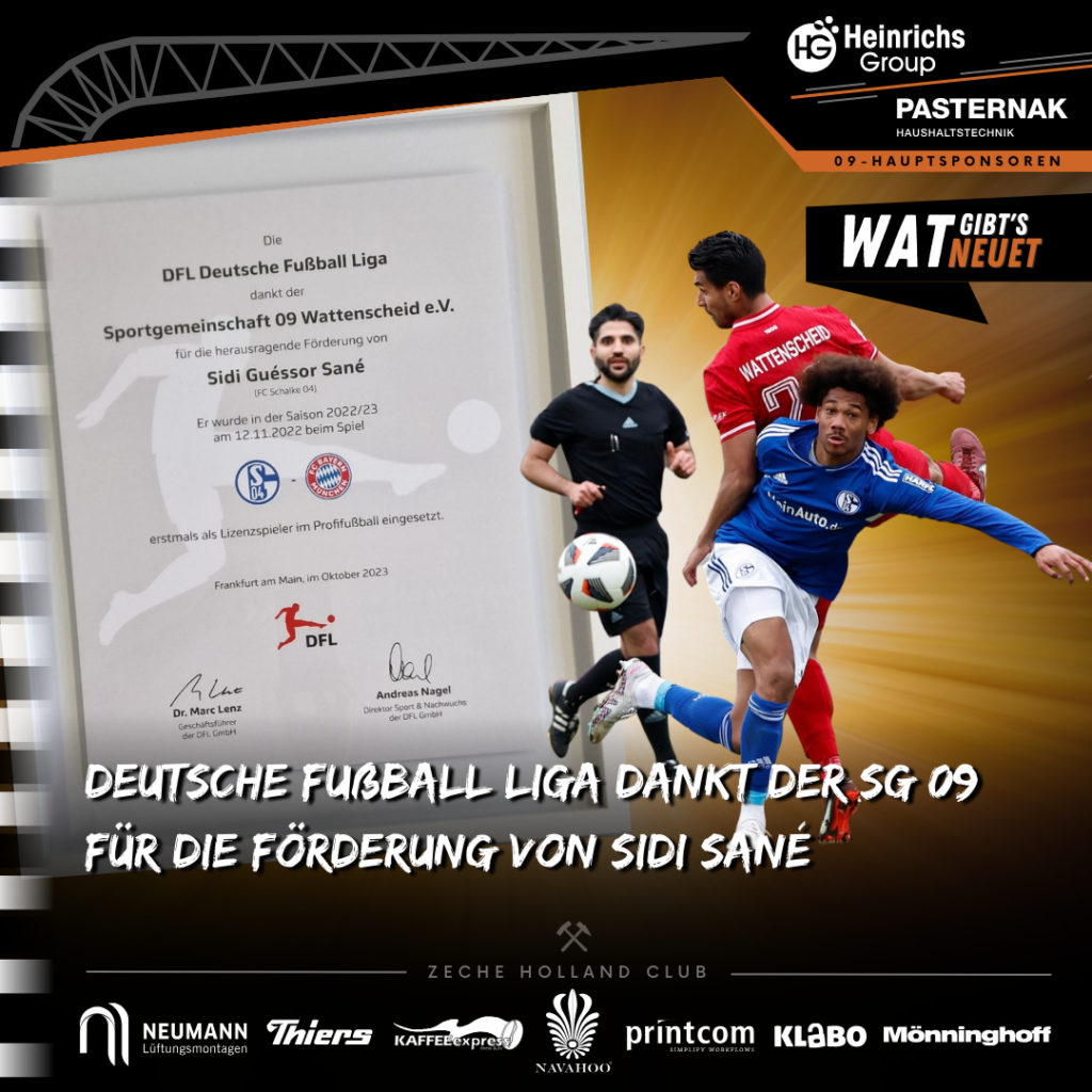 Urkunde Nachwuchsförderung Sidi Sane