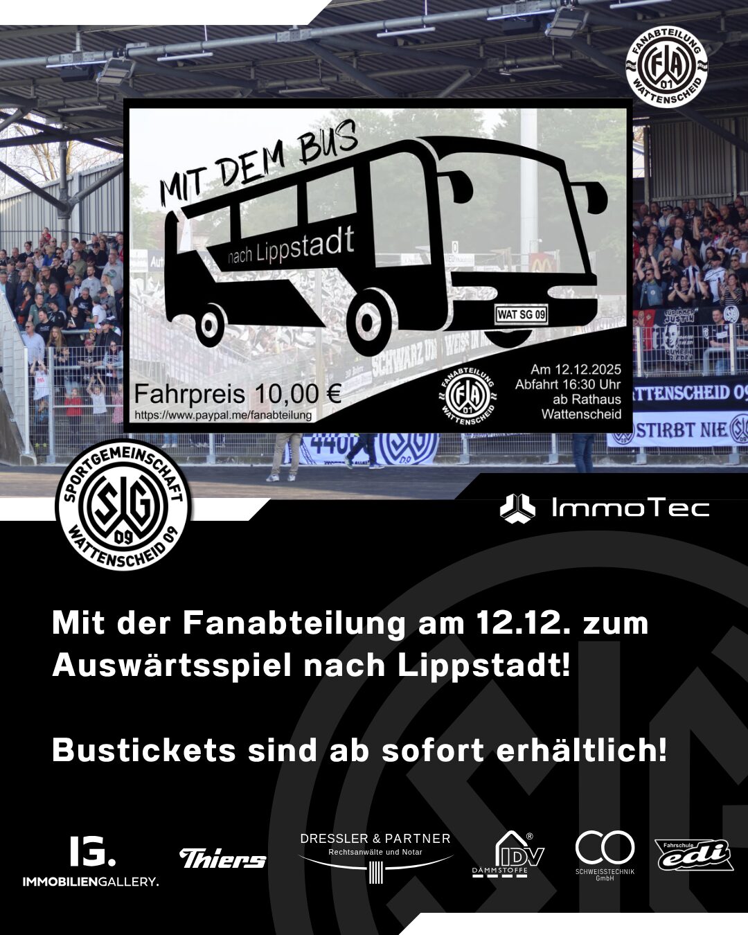 Fanabteilung startet Bus nach Lippstadt